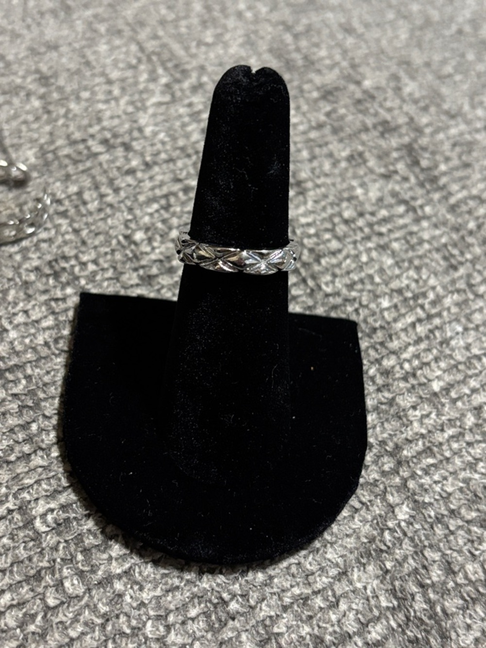 Classic Braided Silver Band Ring - Silver size 6